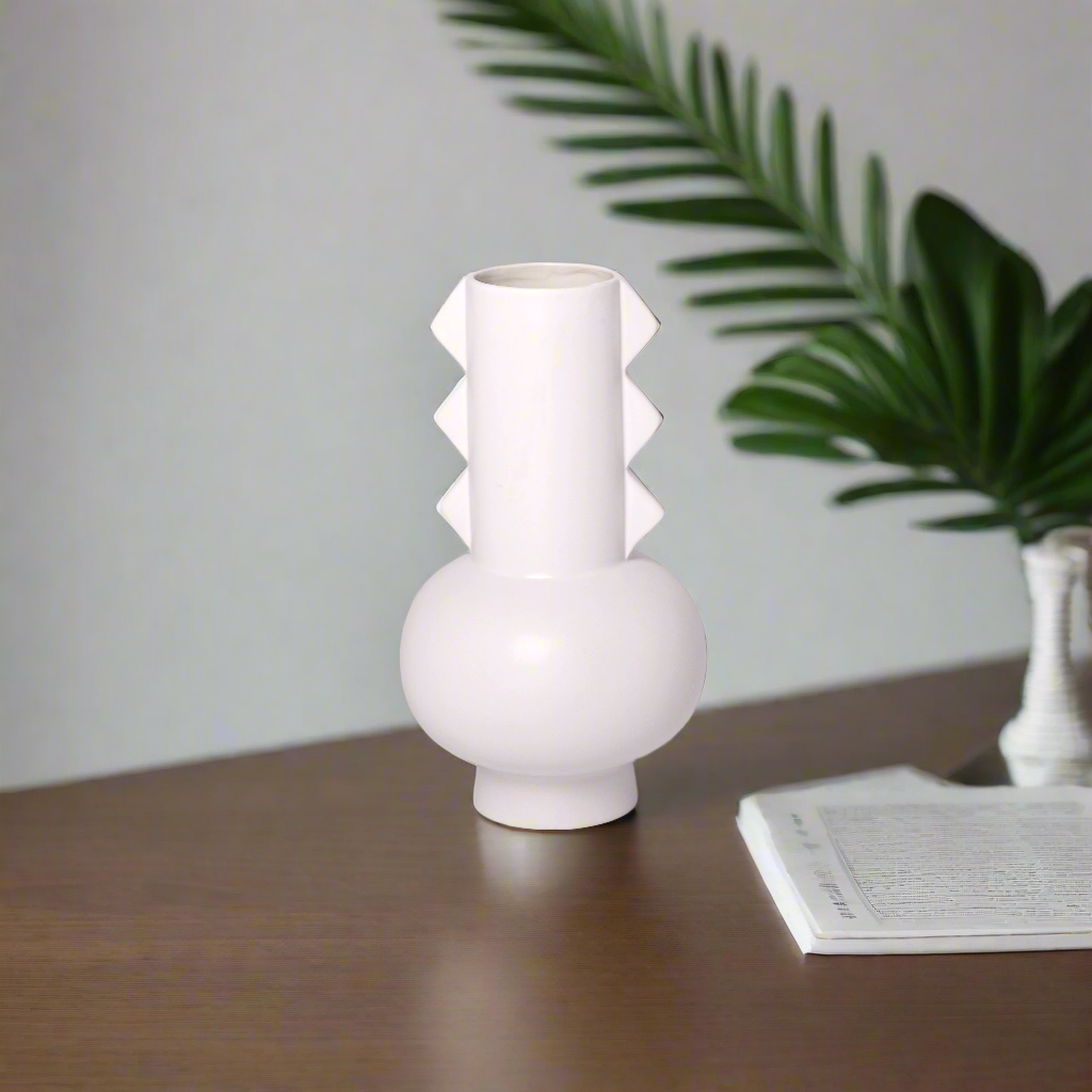 Adie Ceramic Vase with Glazed Matte Finish