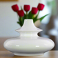 Alayna Ceramic Bellied Round Vase with Two-Tier Design
