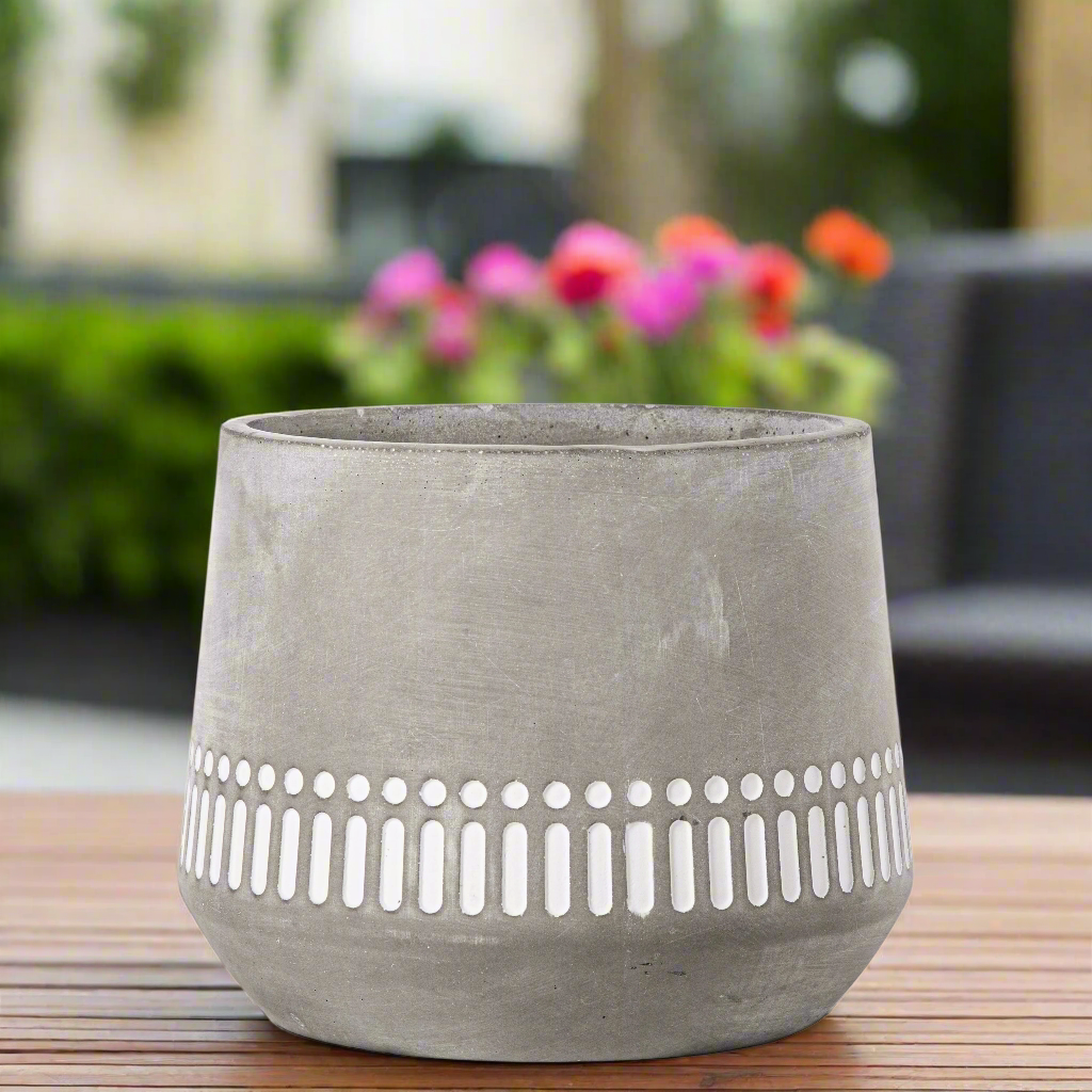 Talia Cement Tribal Round Pot