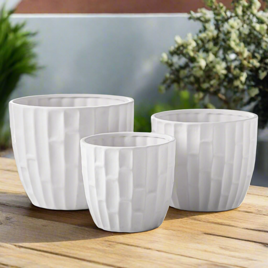 Palis Ceramic Round Planter Set (Set of 3)