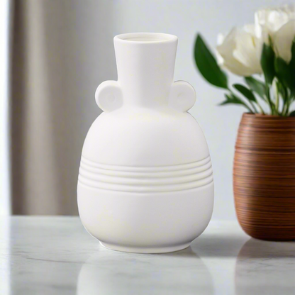 Vesari Embossed Banded Ceramic Vase