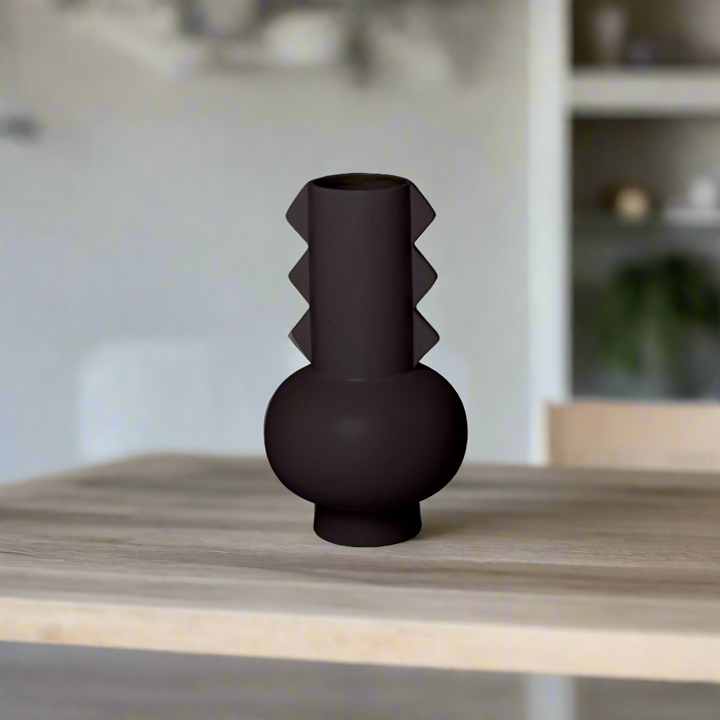Adie Ceramic Vase with Glazed Matte Finish