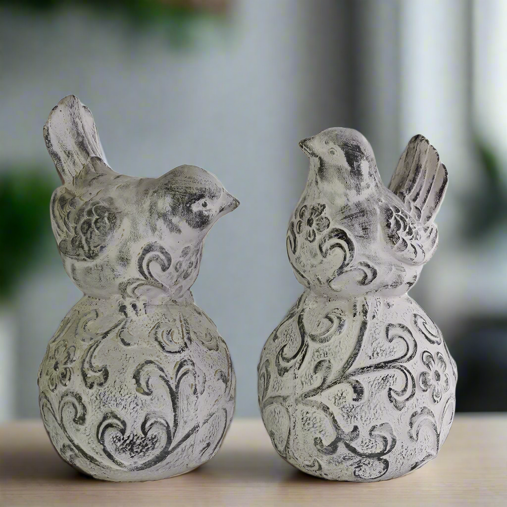 Jorlan Pedestal Bird Figurines (Set of 2)
