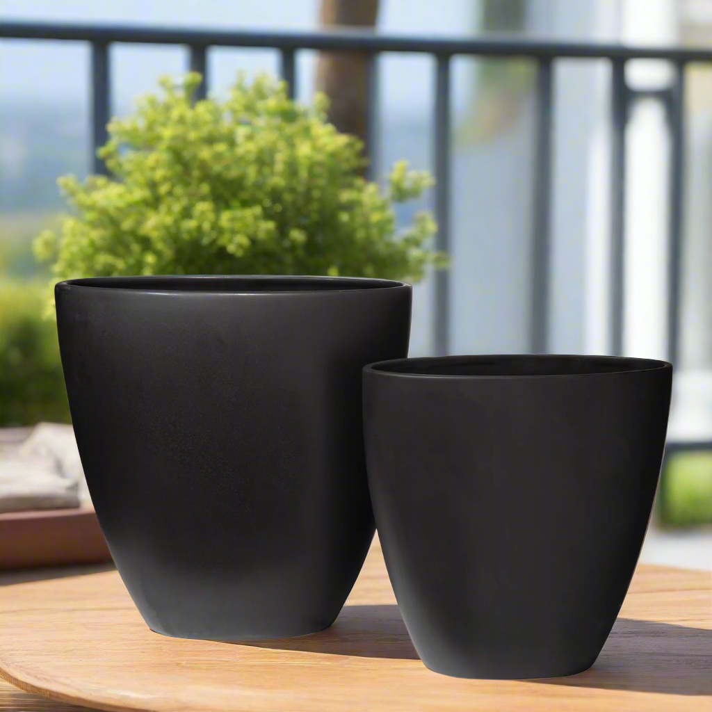 Isla Ceramic Tall Oval Pot (Set of 2)