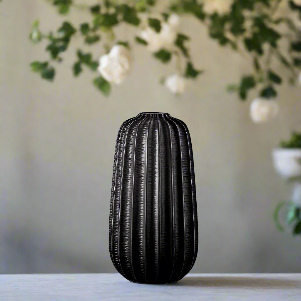 Margot Ceramic Embossed Column Vase