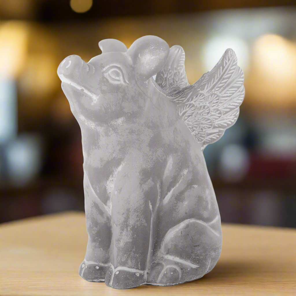 Lawra Cement Winged Piglet Figurine