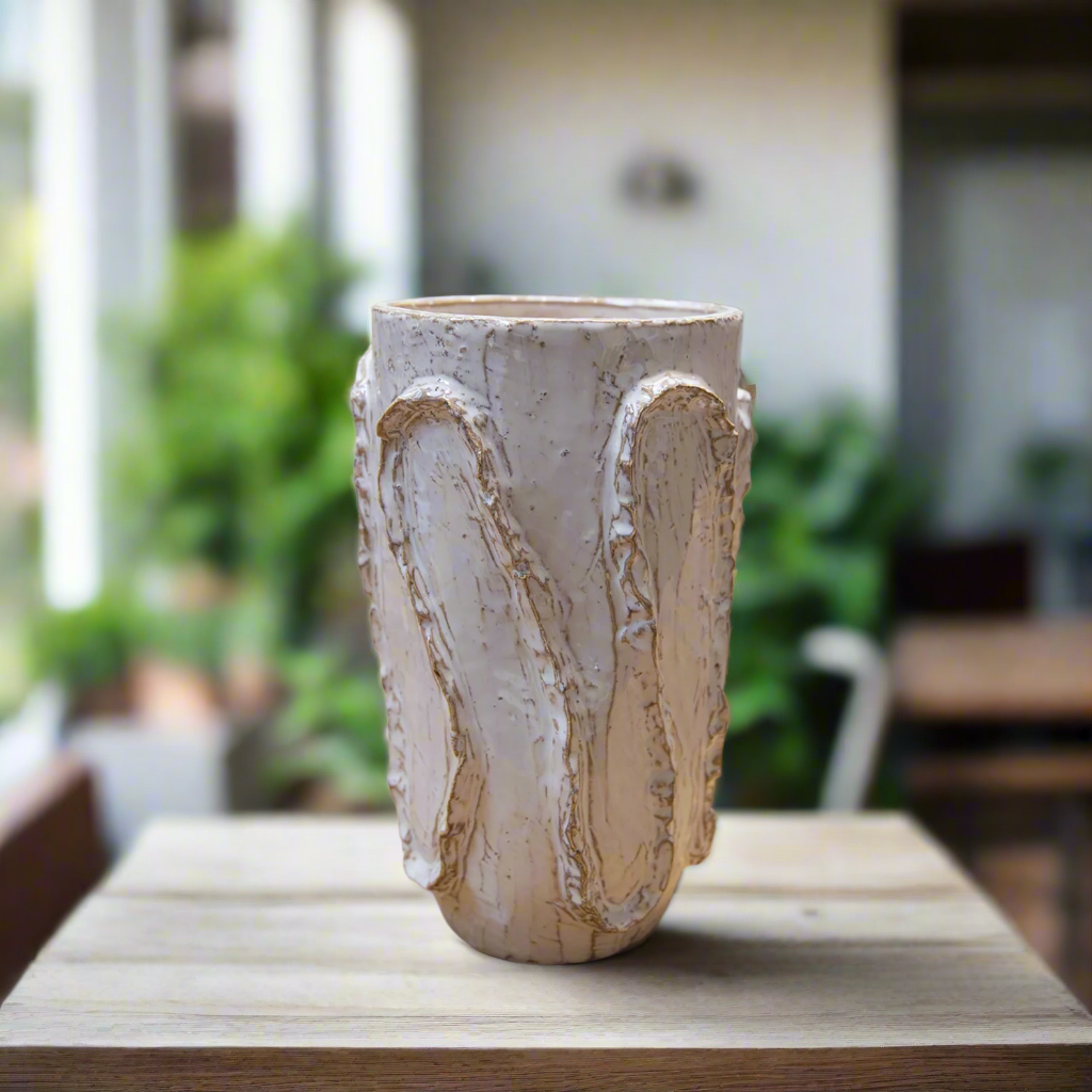 Emilie Ceramic Rustic Wave Vase