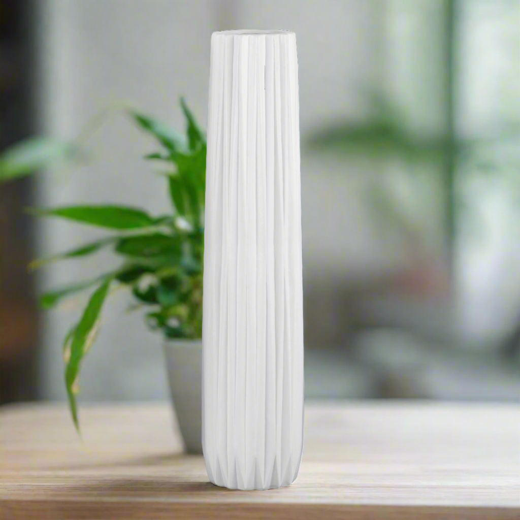 Valestra Ceramic Elongated Round Vase