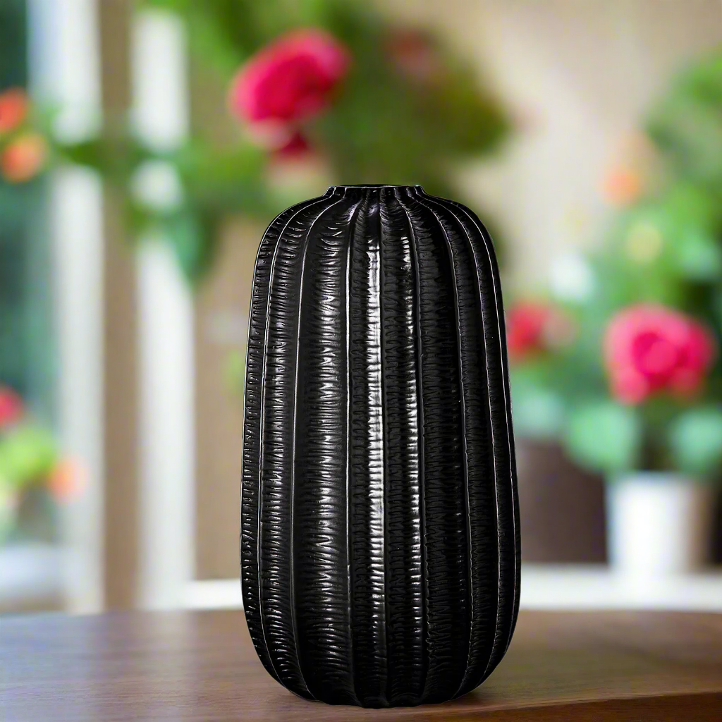 Margot Ceramic Embossed Column Vase