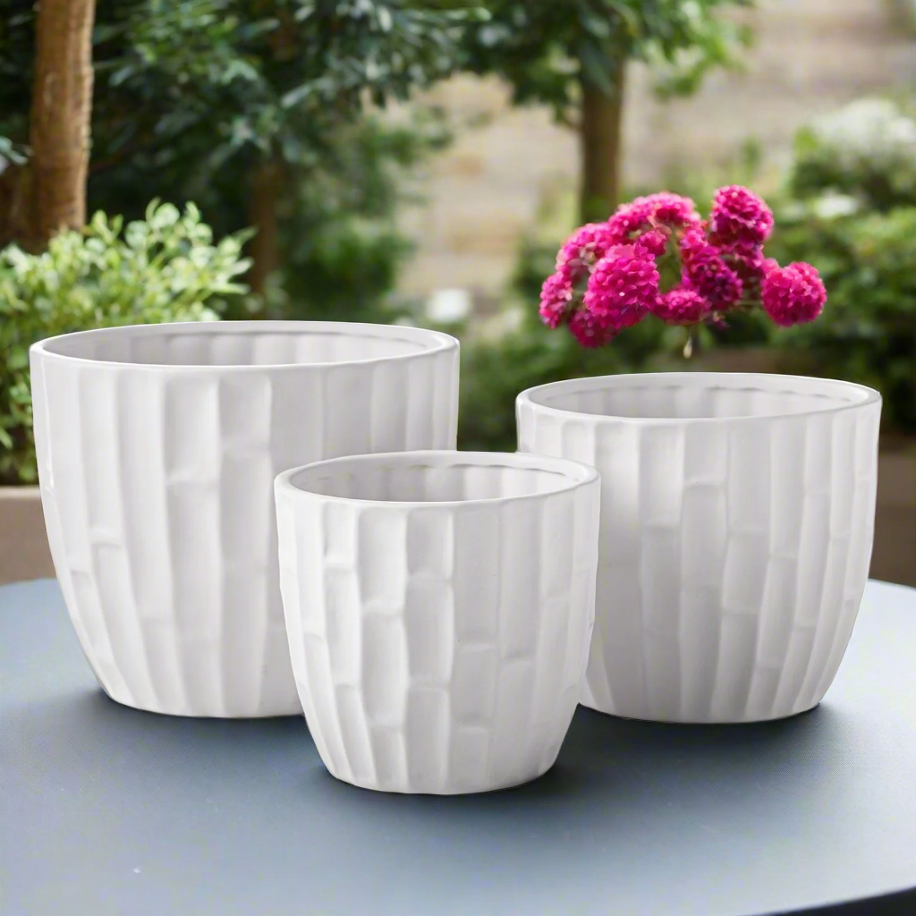 Palis Ceramic Round Planter Set (Set of 3)