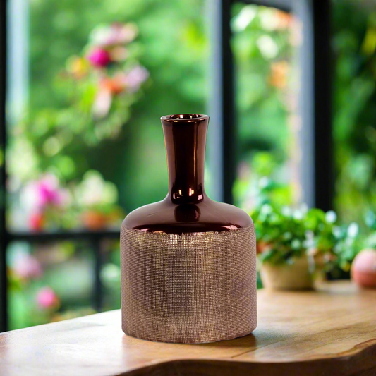 Indie Engraved Ceramic Bottle Vase