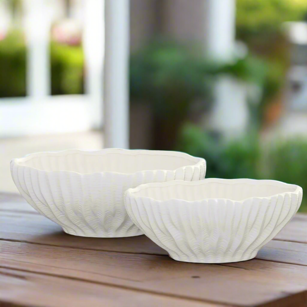 Seraphina Ceramic Low Oval Planter (Set of 2)