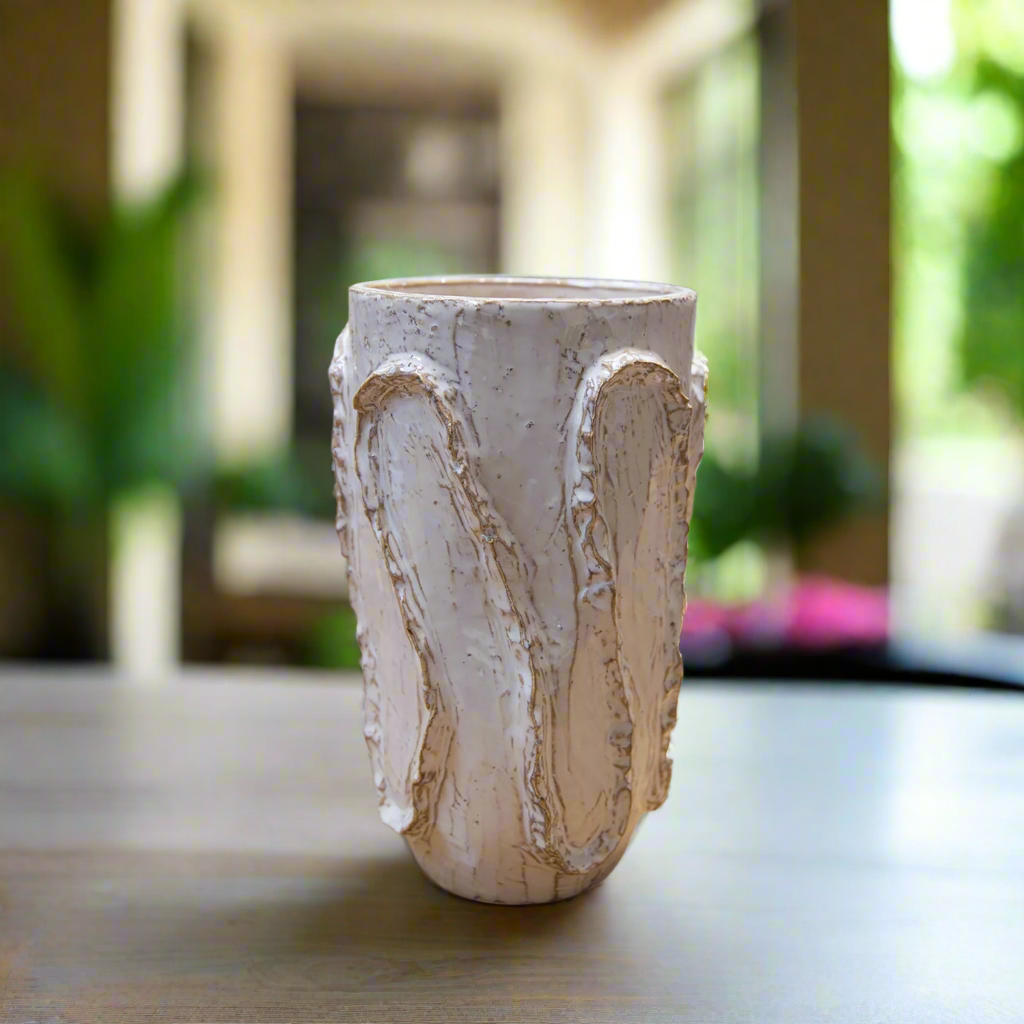 Emilie Ceramic Rustic Wave Vase