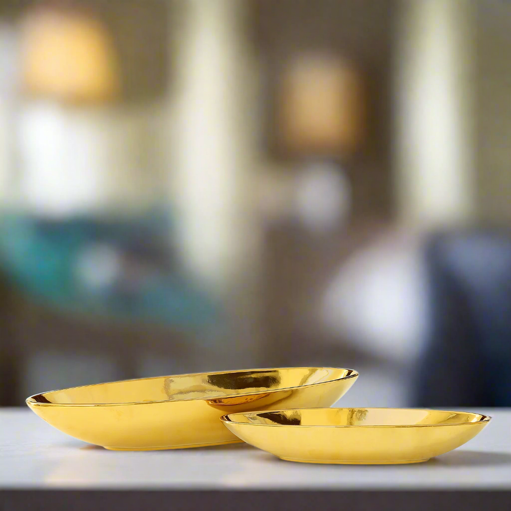 Ariyah Ceramic Boat Shape Decor  (Set of 2)