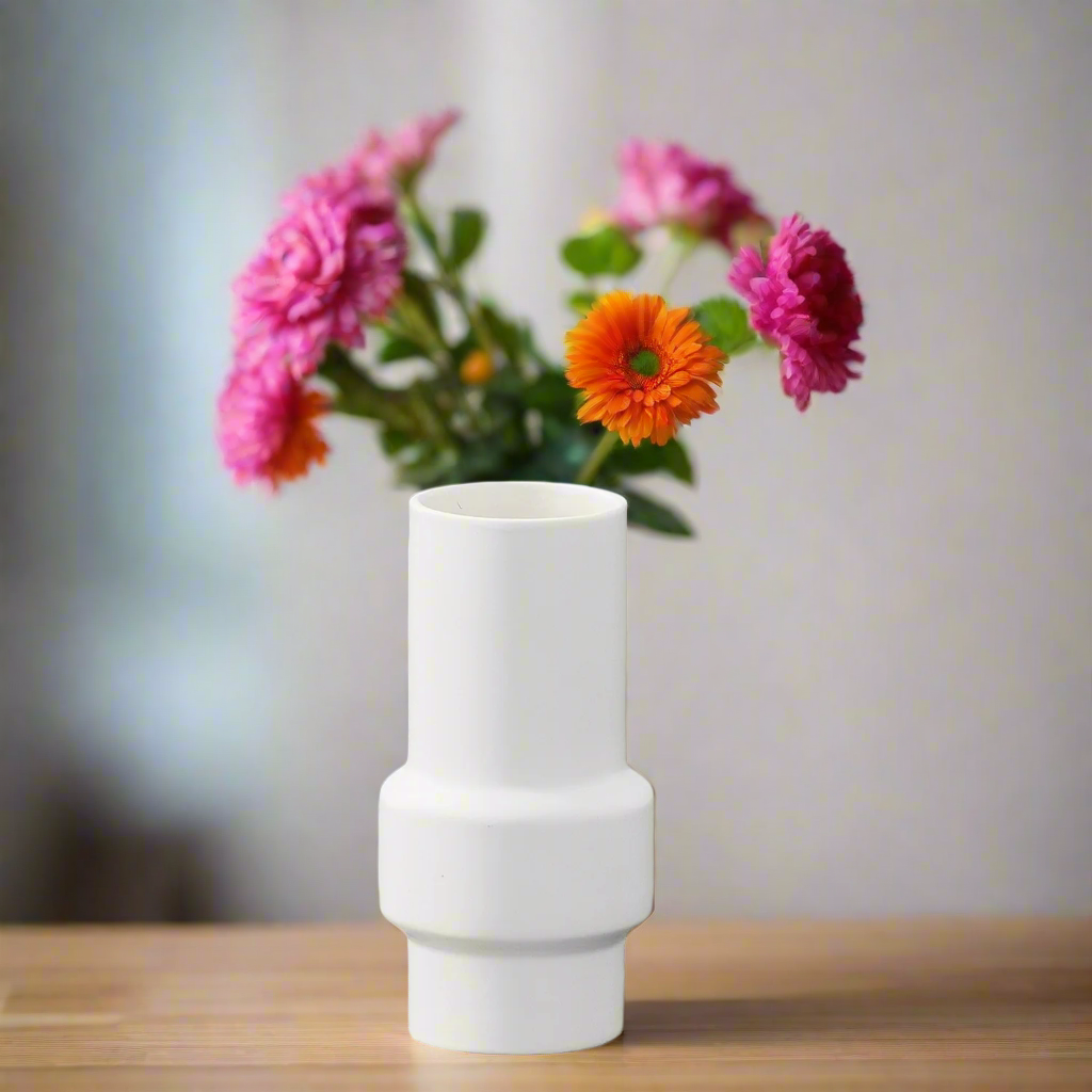Ira Ceramic Round Pipe Vase