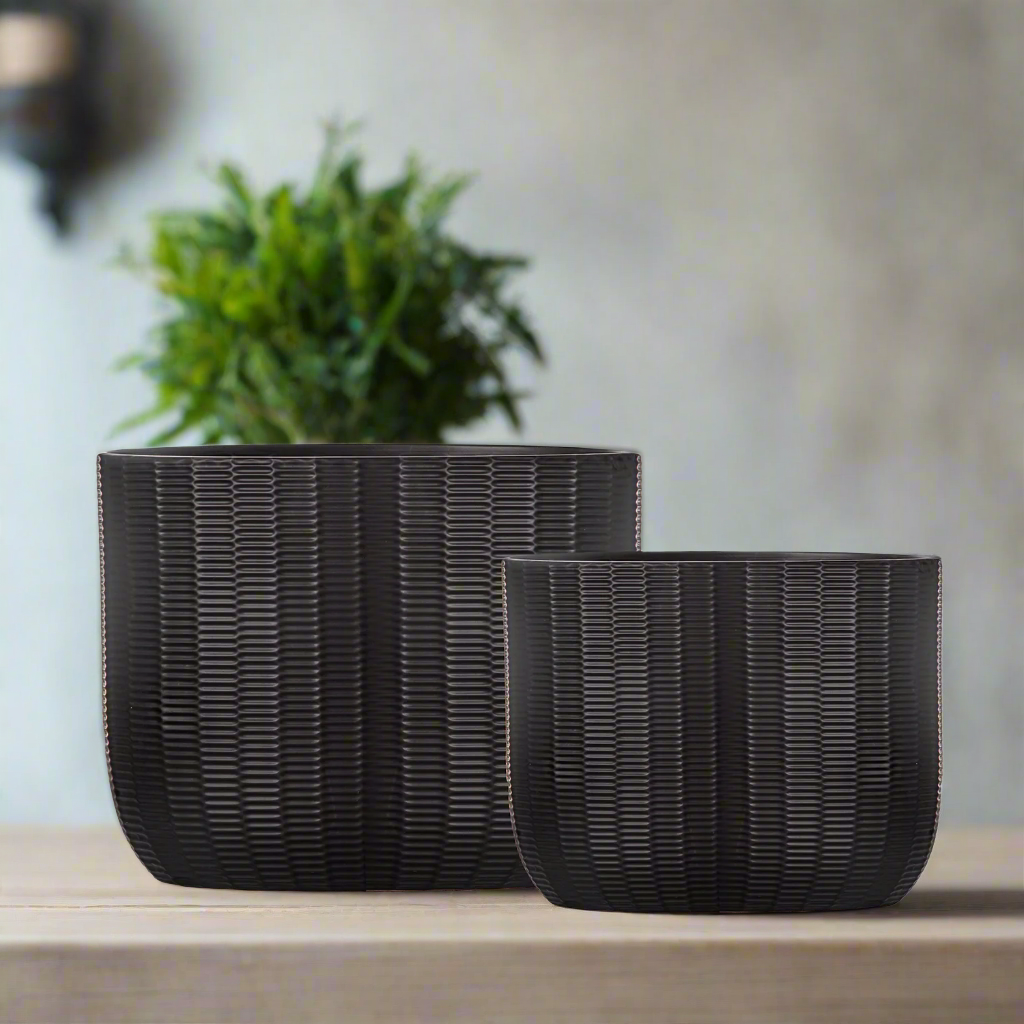 Rheva Ceramic Tall Oval Planter Set (Set of 2)