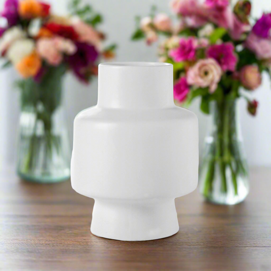 Zoey Ceramic Round Pipe Vase