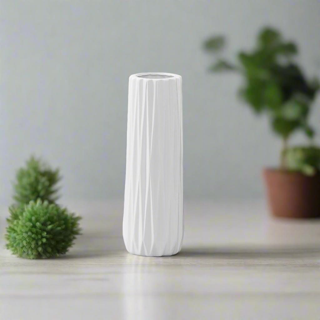 Valestra Ceramic Elongated Round Vase