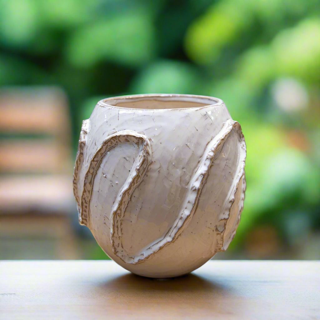 Lorah Ceramic Rustic Wave Vase