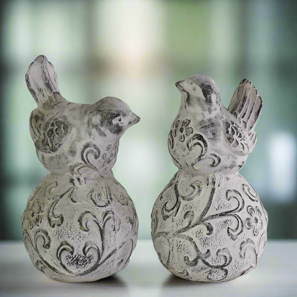 Jorlan Pedestal Bird Figurines (Set of 2)