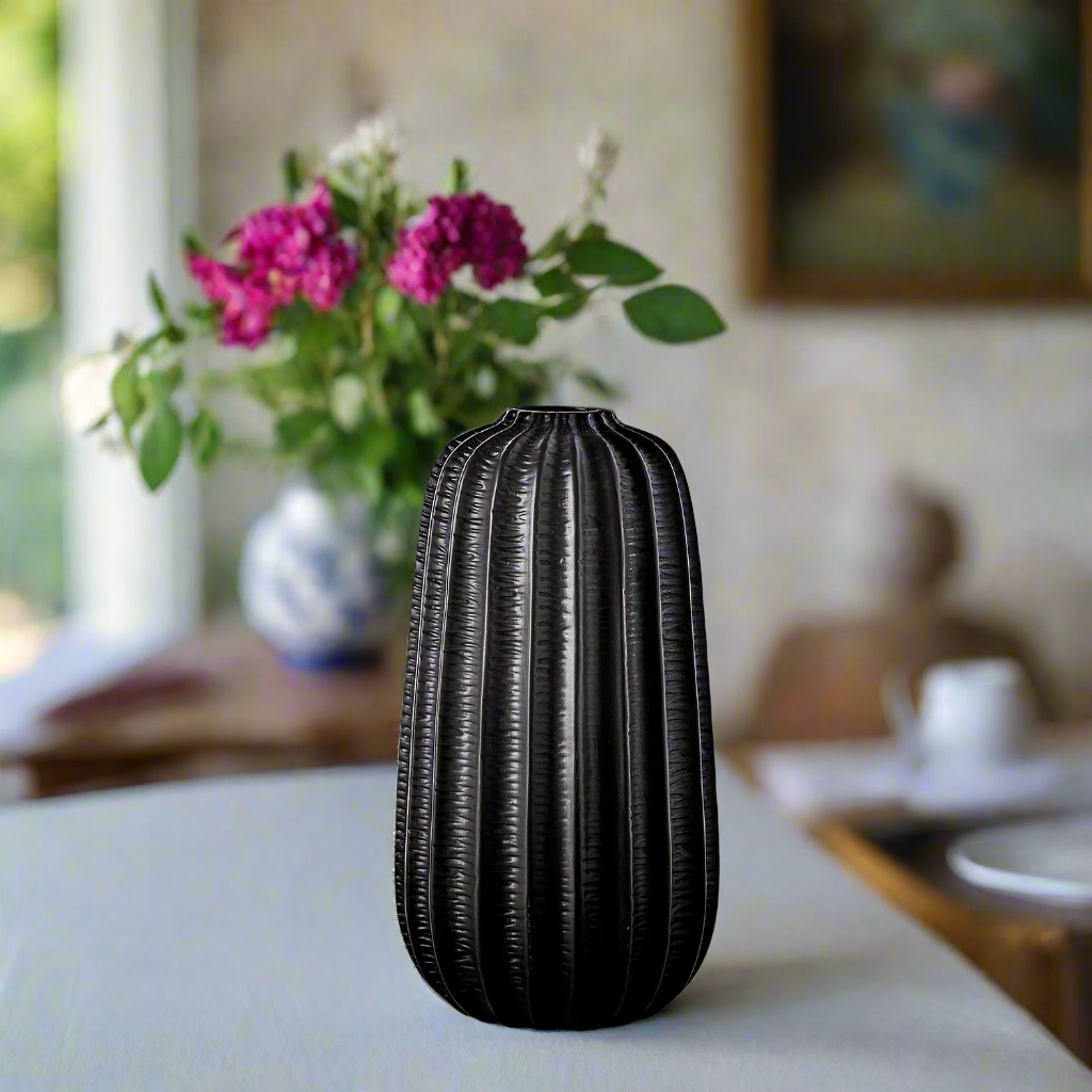 Margot Ceramic Embossed Column Vase