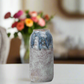 Arya Ceramic Round Vase with Irregular Lip and Marbleized Top Design