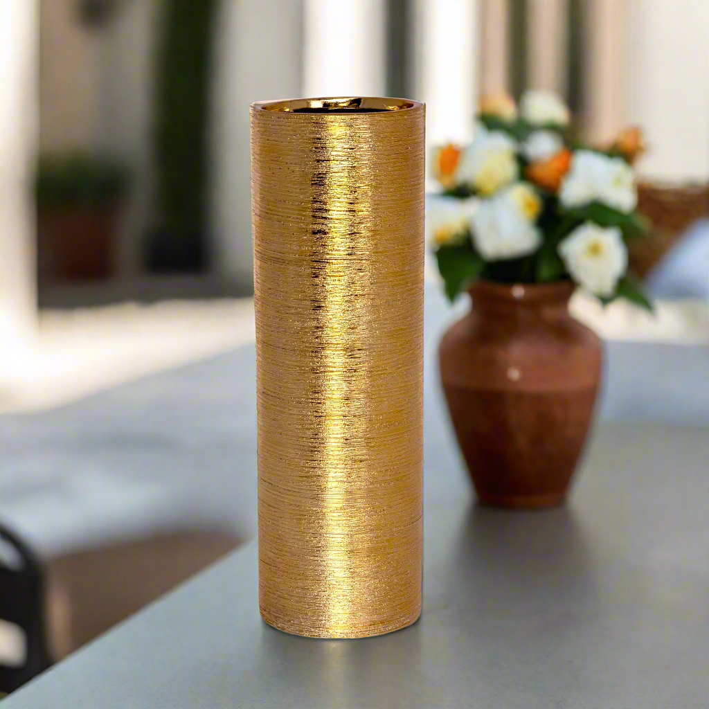 Greer Brushed Ceramic Round Vase