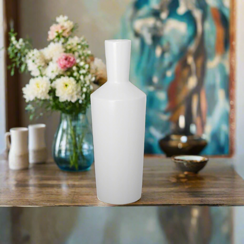Shiloh Ceramic White Vase