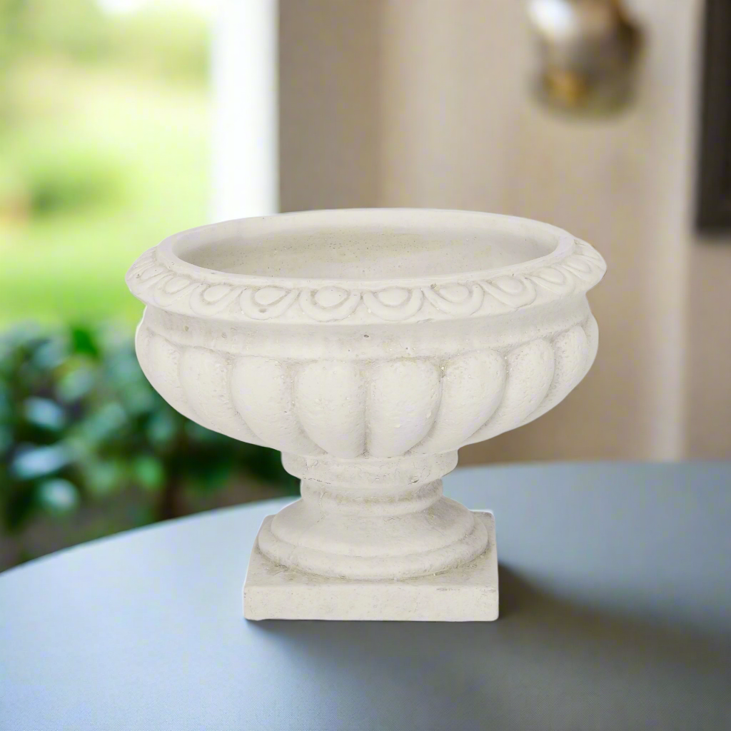 Niomie Cement Low Classic Urn Vase with Tapered Bottom