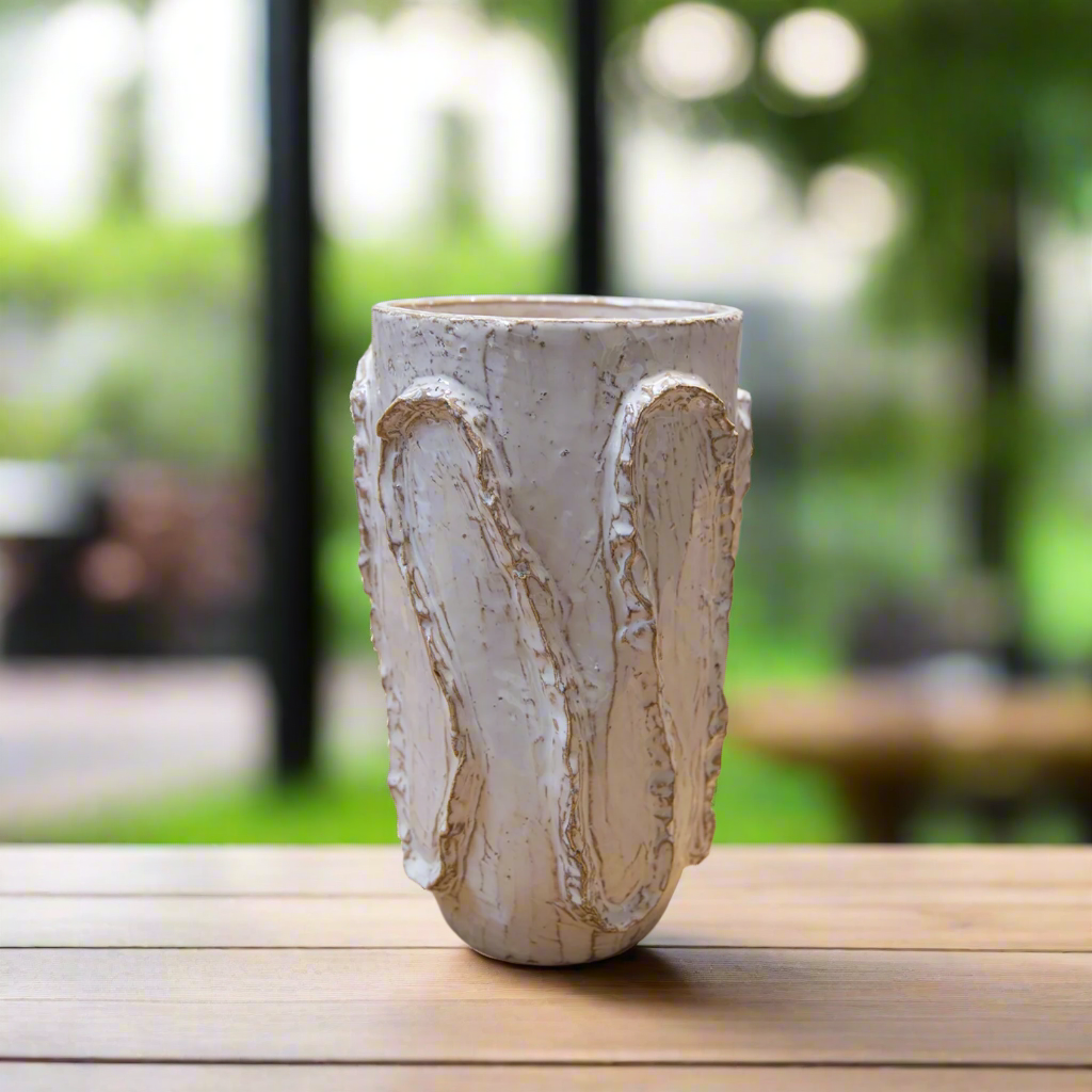 Emilie Ceramic Rustic Wave Vase