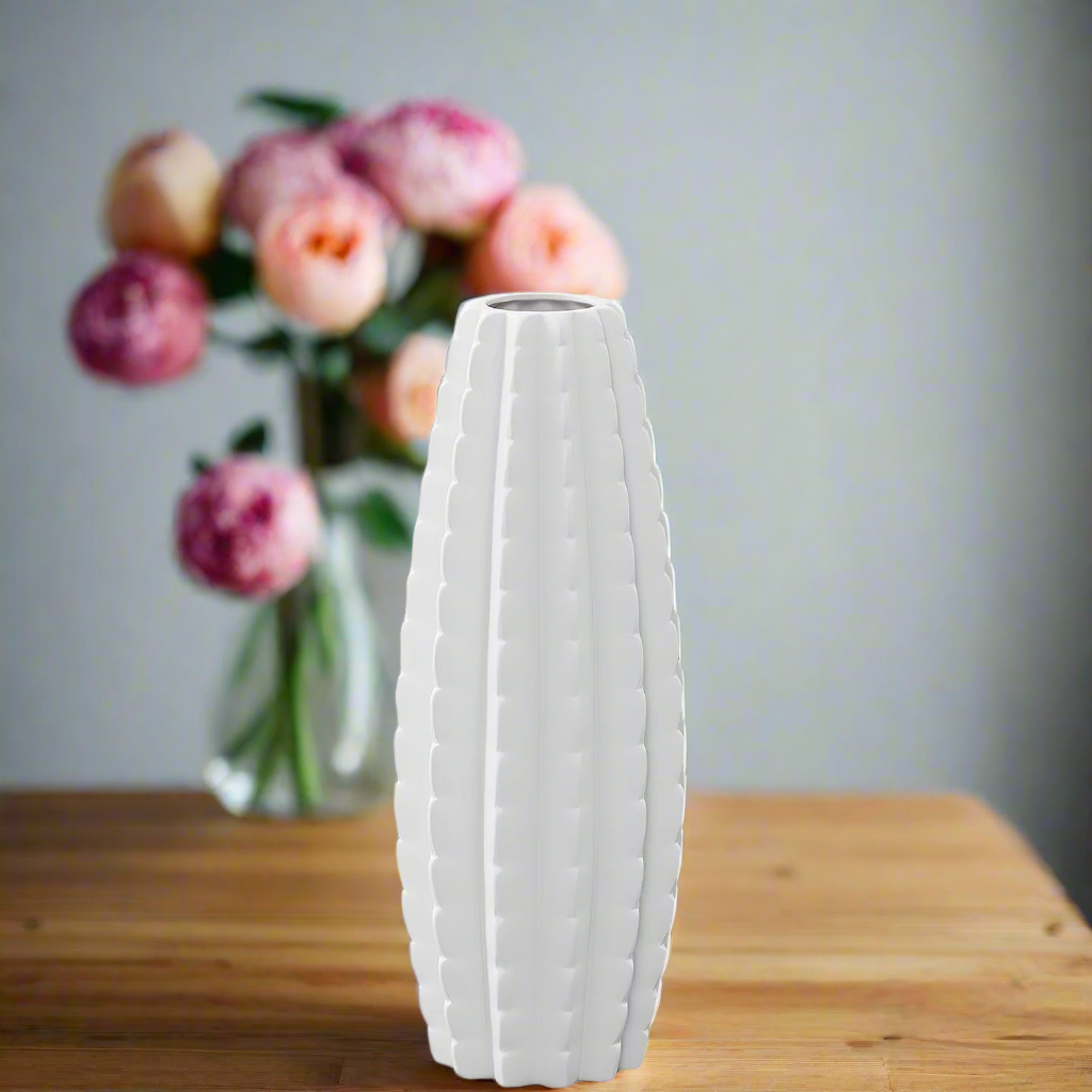 Martha Ceramic Tall Bellied Cylinder Vase