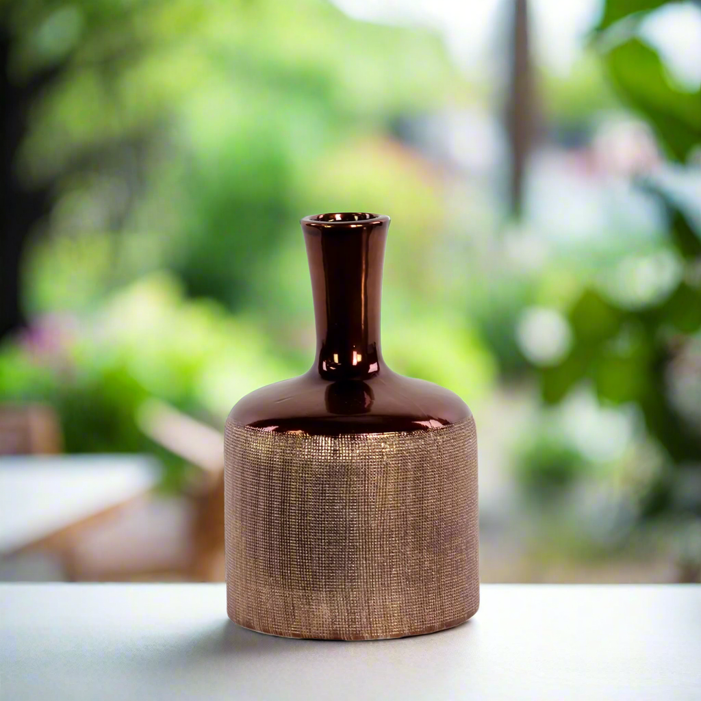 Indie Engraved Ceramic Bottle Vase