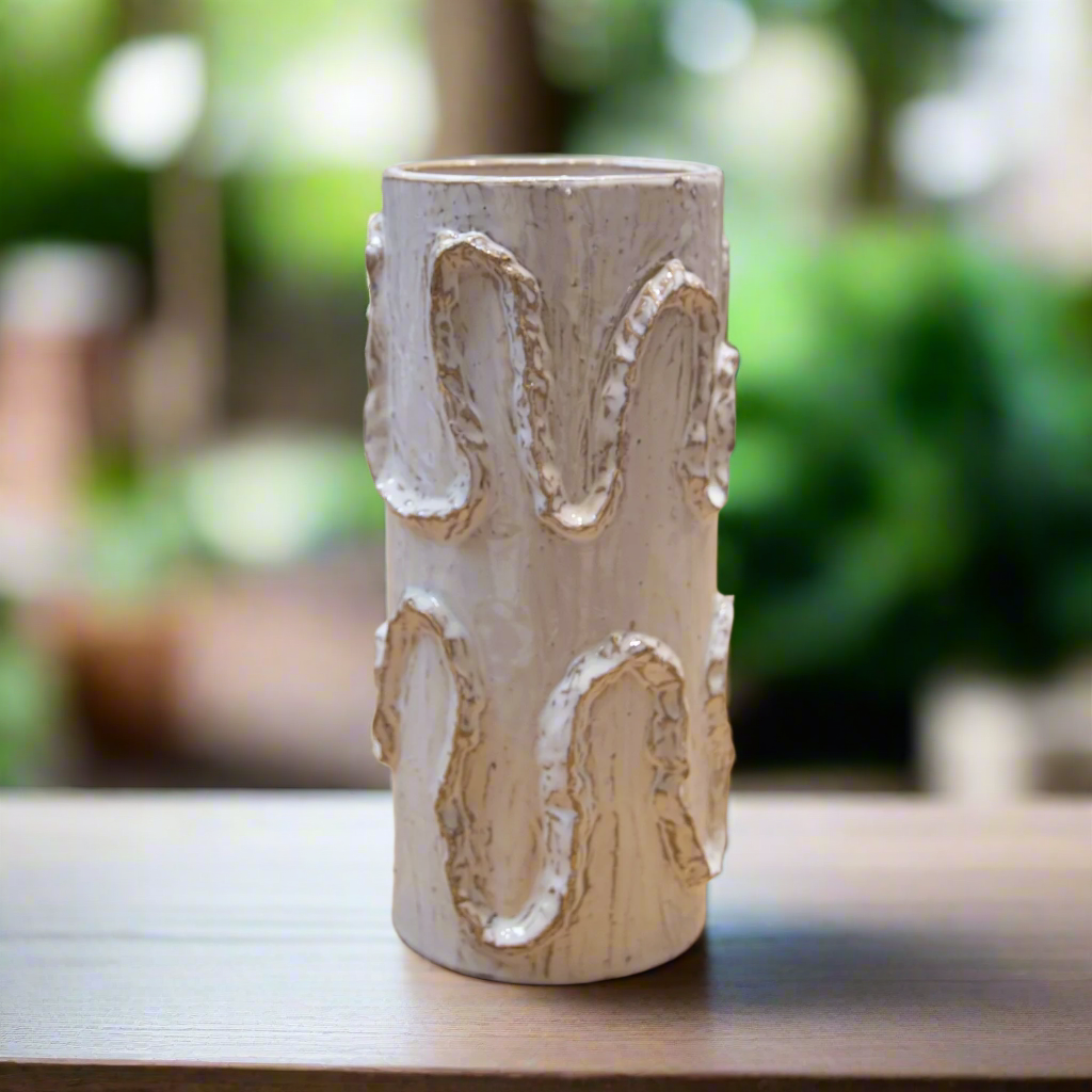 Emilie Ceramic Rustic Wave Vase