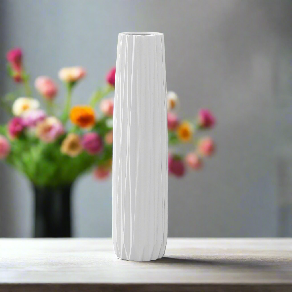 Valestra Ceramic Elongated Round Vase