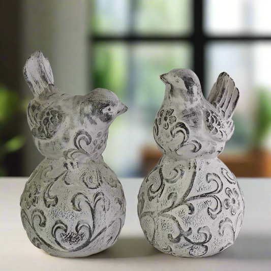Jorlan Pedestal Bird Figurines (Set of 2)