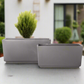 Deyra Tapered Rectangle Ceramic Planter Set (Set of 2)