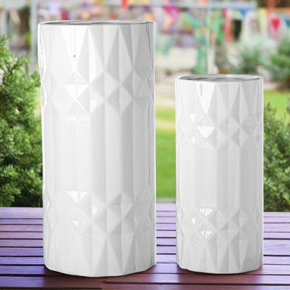 Priya Ceramic Tall Round Planter/Vase Set (Set of 2)