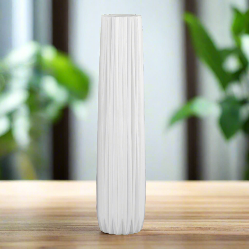 Valestra Ceramic Elongated Round Vase