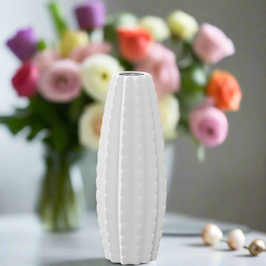 Martha Ceramic Tall Bellied Cylinder Vase