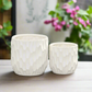 Wren Emboss Ceramic Planter Set (Set of 2)