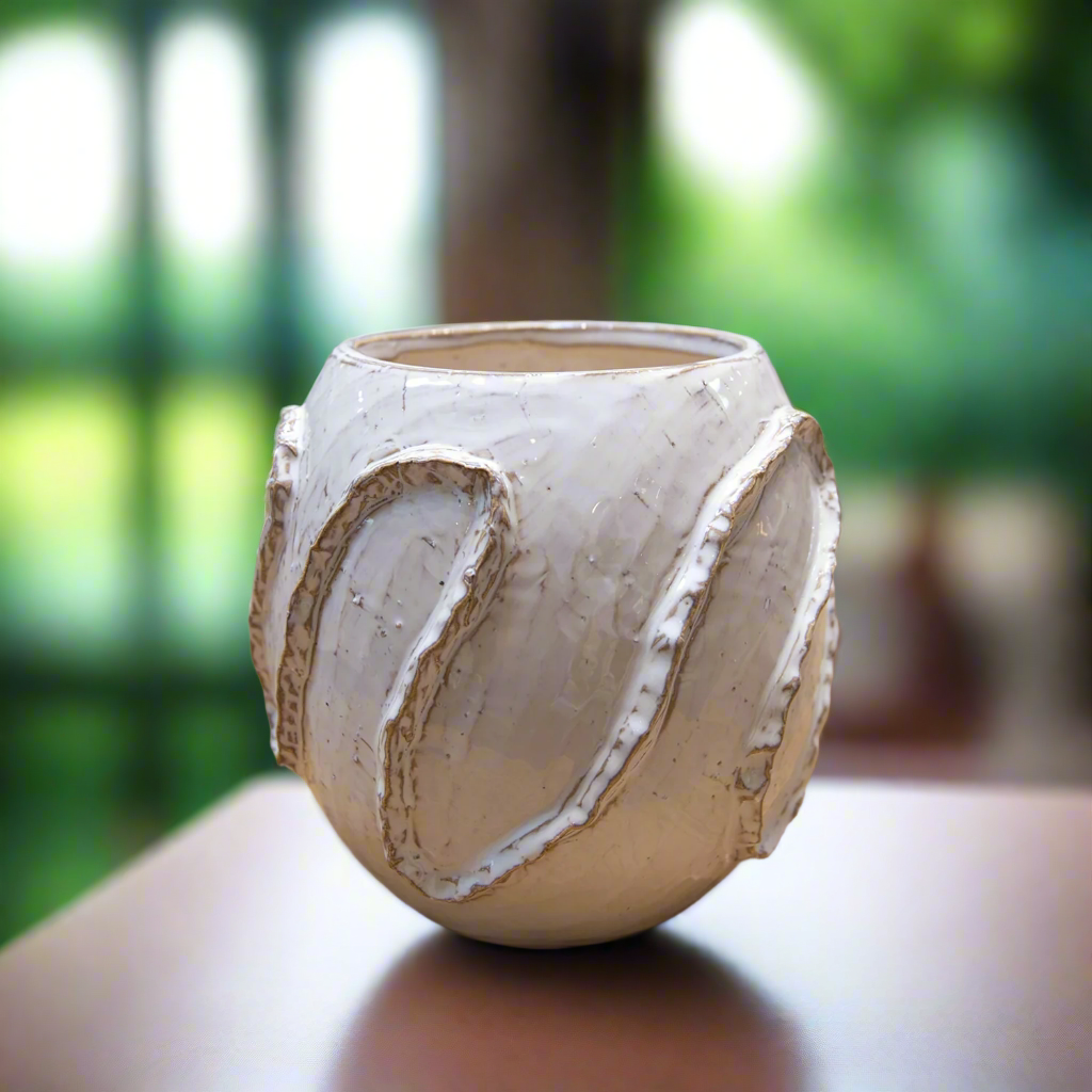 Lorah Ceramic Rustic Wave Vase