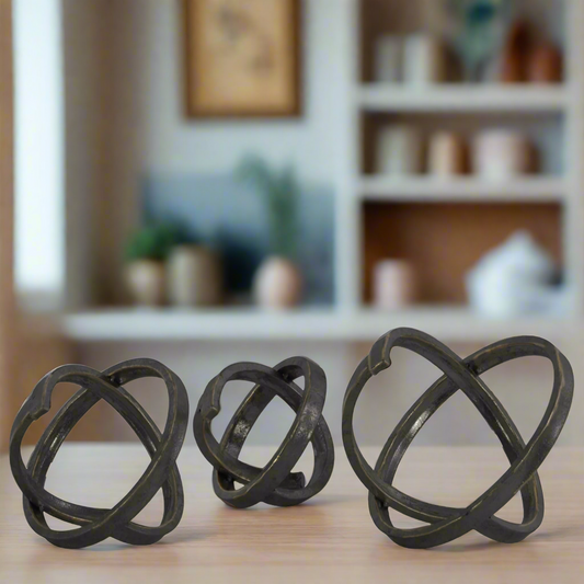 Noss Metal Round Abstract Sculpture (Set of 3)