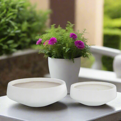 Brivara Smooth Bowl Planter Set (Set of 2)