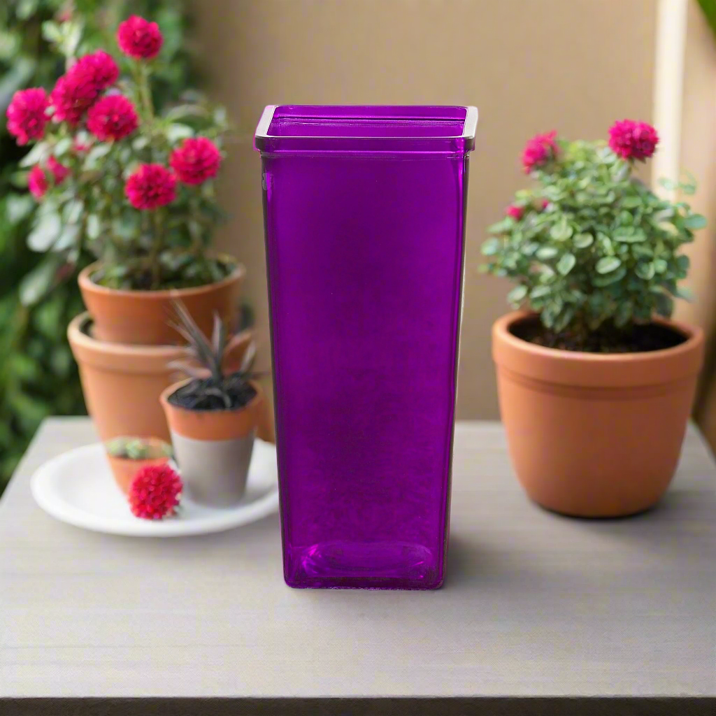Billie Tapered Square Glass Vase