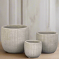 Lazare Etched Lattice Cement Pot Set (Set of 3)