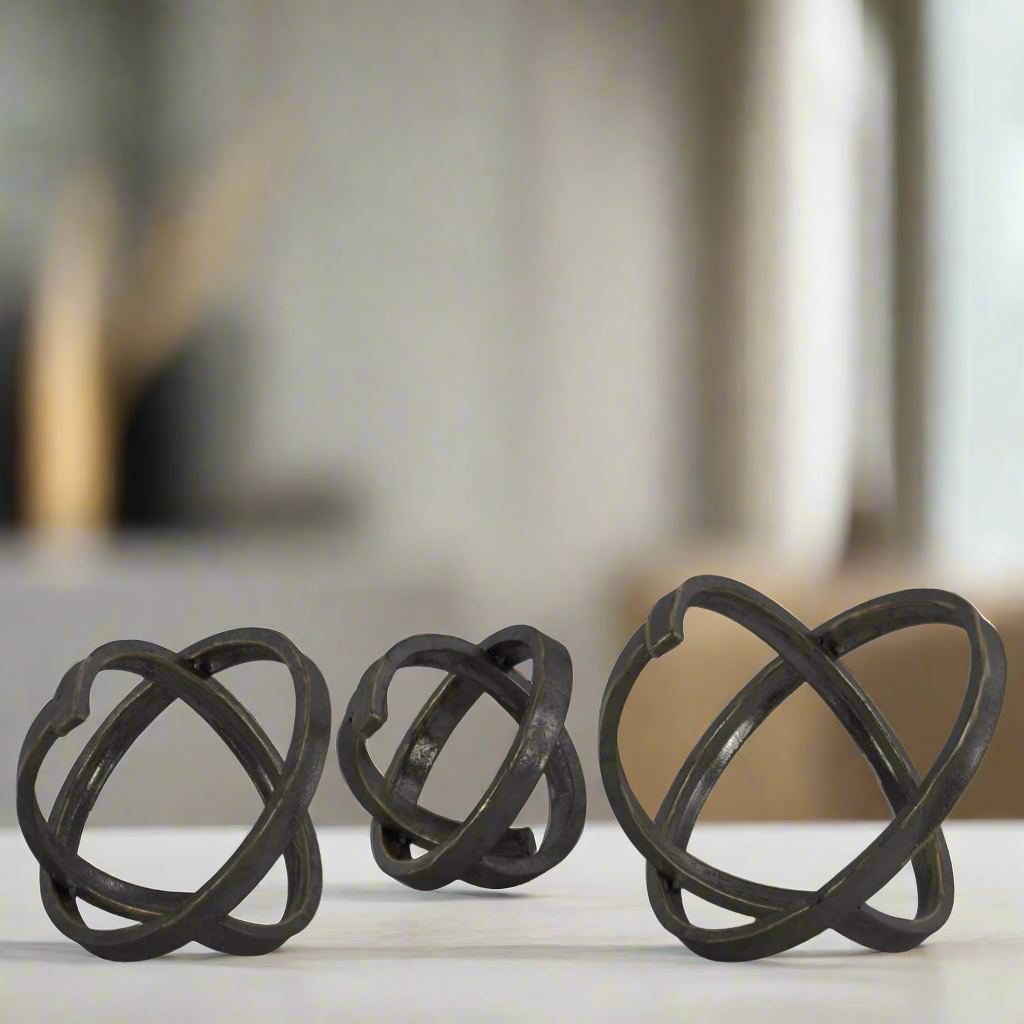 Noss Metal Round Abstract Sculpture (Set of 3)
