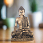 Deirdre Cement Meditating Buddha Figurine in Bhumisparsha Mudra with Shoulder Sash on Base