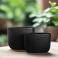 Deyara Embossed Diamond Oval Planter Set (Set of 2)