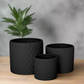 Kavelle Diamond Pattern Ceramic Pot (Set of 3)