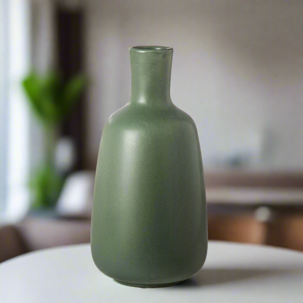 Candice Ceramic Round Bellied Vase with Short Neck Design